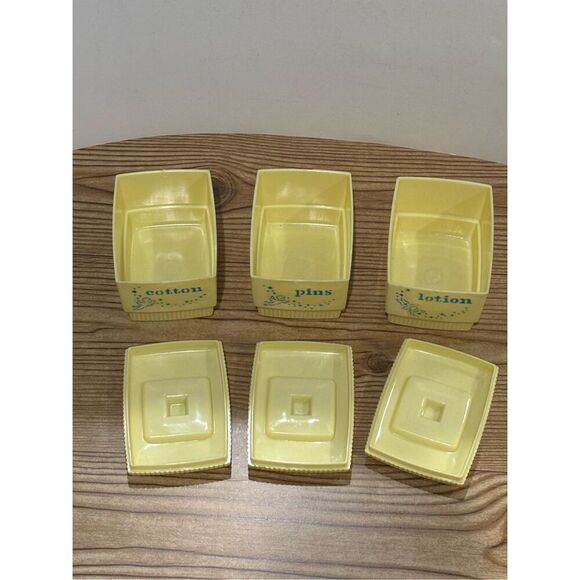 Vintage Nursery CLAROLYTE Storage Decor-Cotton/Pins/Lotion Set of 3-FREE SHIP - Picture 5 of 9